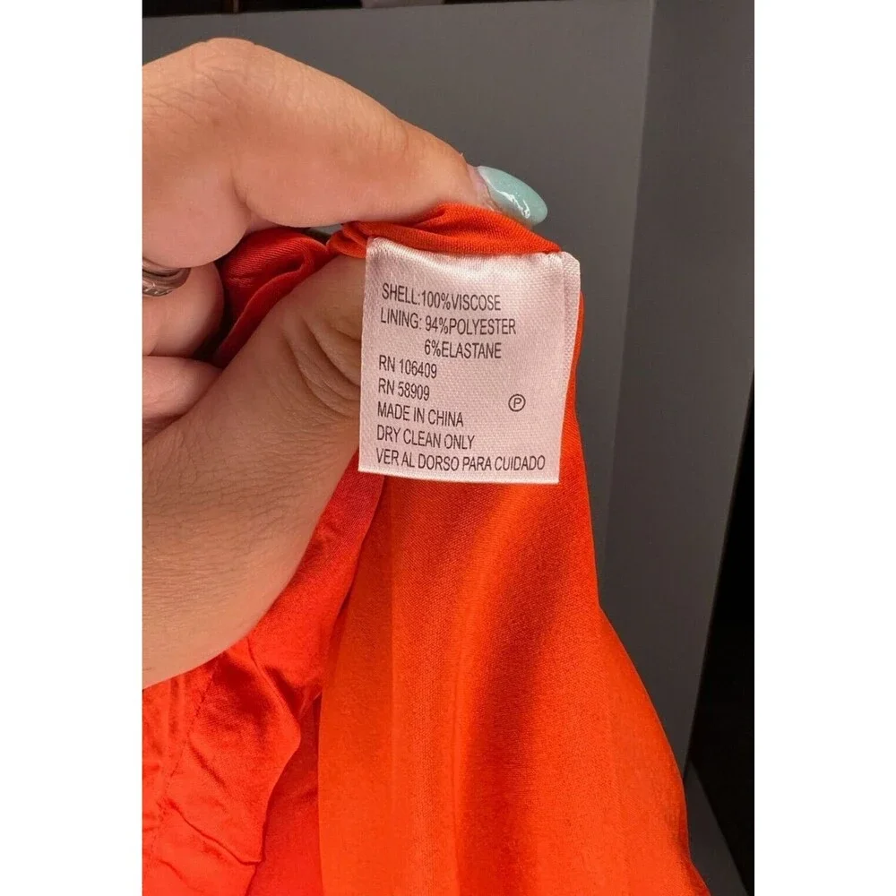 Antonio Melani Shirt Dress Women Size 4 Red Half Sleeve Short Length V-Neck - Picture 4 of 6